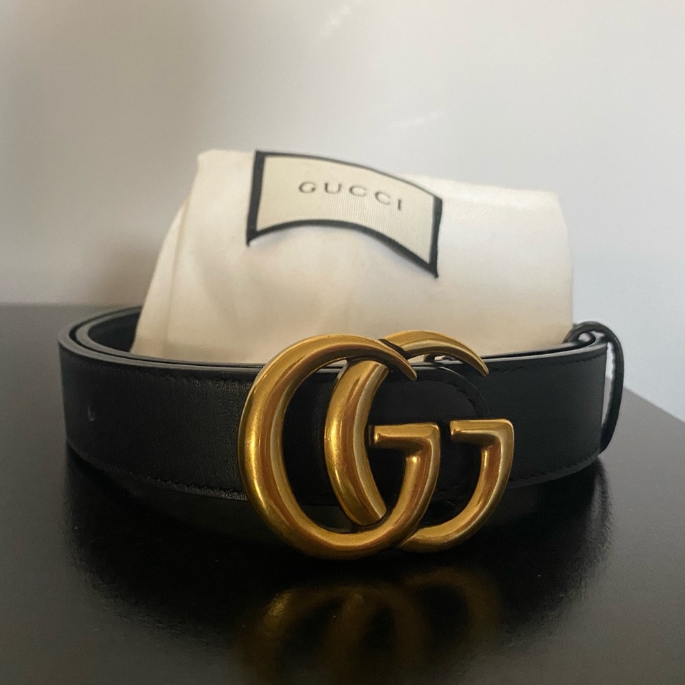 black gucci belt, authentic